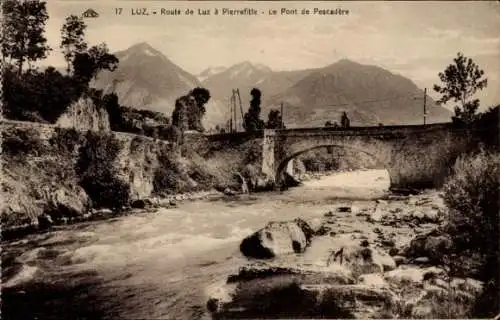 CPA Luz Saint Sauveur Hautes Pyrénées, Route de Luz à Pierrefitte, Le Pont de Pescadère