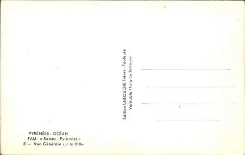 Ak Pau Pyrénées-Atlantiques, Gesamtansicht