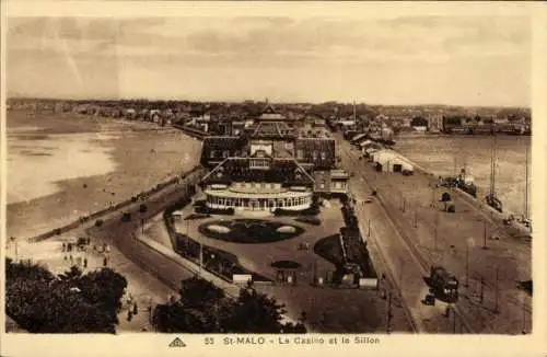 Ak Saint Malo Ille et Vilaine Bretagne, Le Casino et le Sillon