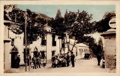 Ak Le Perthus Pyrénées Orientales, Aduana Espanola, Majones frontera limites de la Jonquera