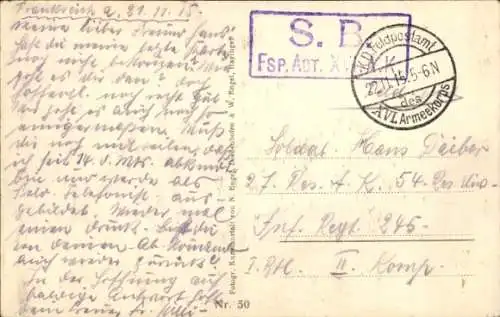 Ak Varennes Meuse, Une rue avec des maisons detruits, Kriegszerstörungen, I. WK