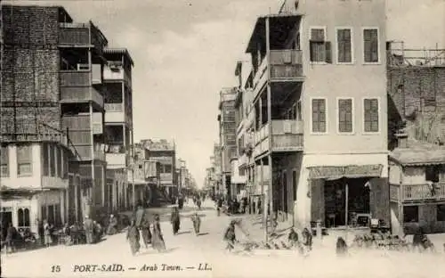 Ak Port Said Ägypten, Arabische Stadt