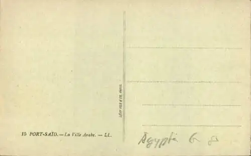 Ak Port Said Ägypten, Arabische Stadt