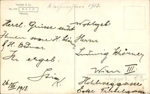 Ak Ičići Ika Kroatien, Ortsansicht mit Insel Cherso