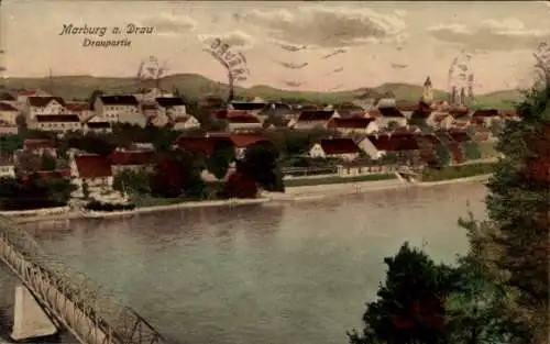 Ak Maribor Marburg an der Drau Slowenien, Marburg a. Drau, Draupartie