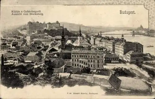 Ak Budapest Ungarn, Aussicht vom Blocksberg