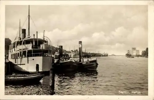 Ak Szczecin Stettin Pommern, Hafen