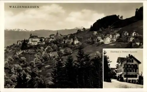 Ak Walzenhausen Kanton Appenzell Ausserrhoden Schweiz, Meldegg, Panoramablick auf  Gasthaus z....