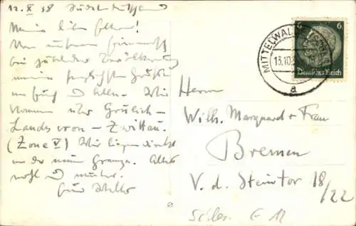 Foto Ak Jetřichovice Dittersbach Region Aussig, Gesamtansicht