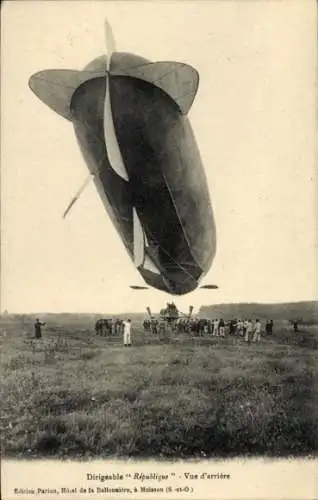 Ak Luftschiff Republique, Landung