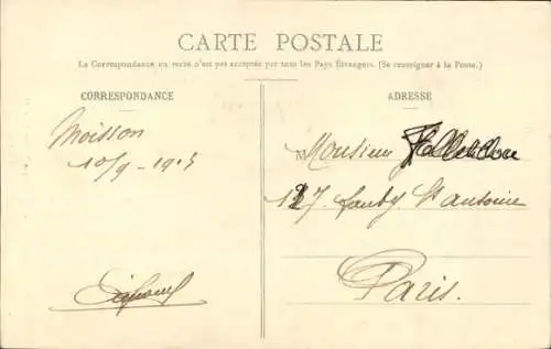 Ak Luftschiff Republique, Landung