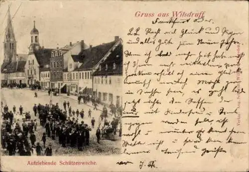 Ak Wilsdruff in Sachsen, aufziehende Schützenwache