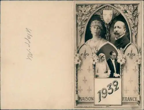 Klapp Ak König Albert I. von Belgien, Königin Elisabeth Gabriele von Belgien, Maison France, 1932
