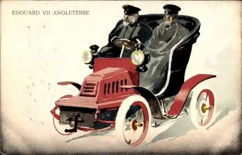 Künstler Ak Edward VII. von England, Auto