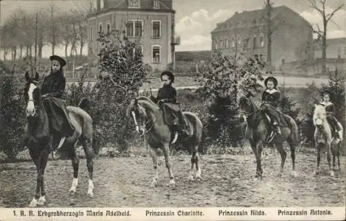 Ak Erbgroßherzogin Maria Adelheid, Prinzessinnen Antonia, Hilda, Charlotte von Luxemburg