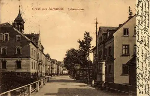 Ak Bärenstein im Erzgebirge, Rathausstraße