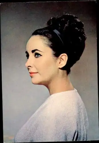 Ak Schauspielerin Elizabeth Taylor, Portrait im Profil