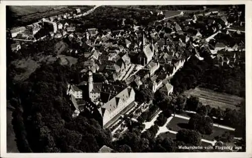 Ak Weikersheim in Tauberfranken Württemberg, vom  Flugzeug aus