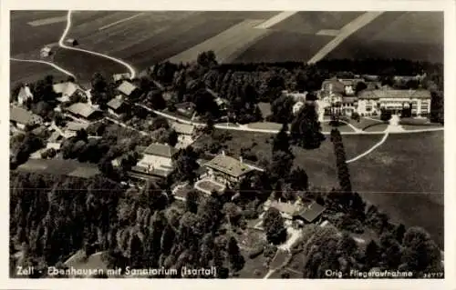Ak Zell Ebenhausen Schäftlarn in Oberbayern, Fliegeraufnahme