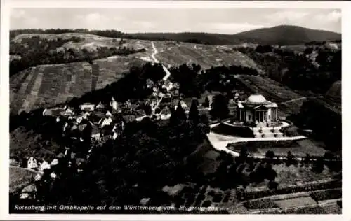 Ak Rotenberg Stuttgart, Grabkapelle auf dem Württemberg, Fliegeraufnahme
