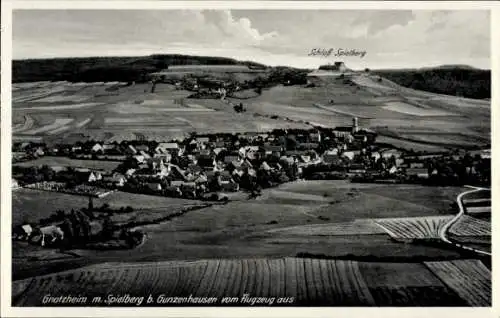 Ak Spielberg Gnotzheim Mittelfranken, Fliegeraufnahme, Schloss