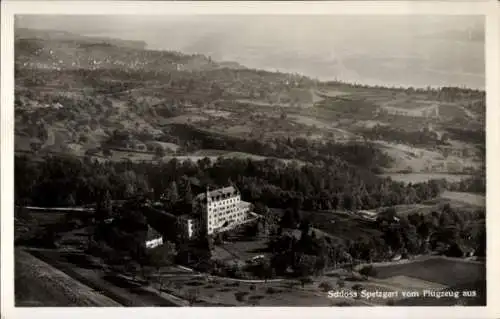 Ak Hödingen Überlingen am Bodensee, Schloss Spetzgart, Fliegeraufnahme