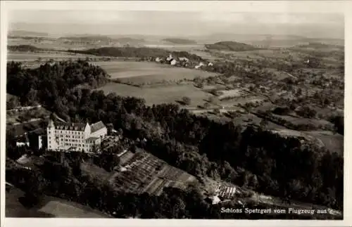 Ak Hödingen Überlingen am Bodensee, Schloss Spetzgart, Fliegeraufnahme