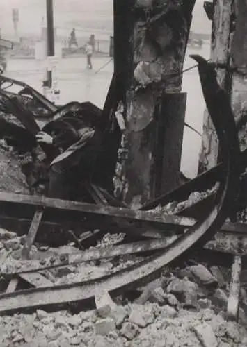 Original Foto Berlin Kreuzberg, Baustelle Belle-Alliance-Straße (heute Mehringdamm), um 1946