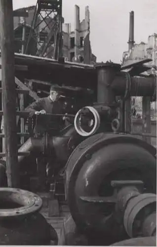 Original Foto Berlin Kreuzberg, Baustelle U-Bahnhof Hallesches Tor, Nord-Süd-Bahn, um 1946