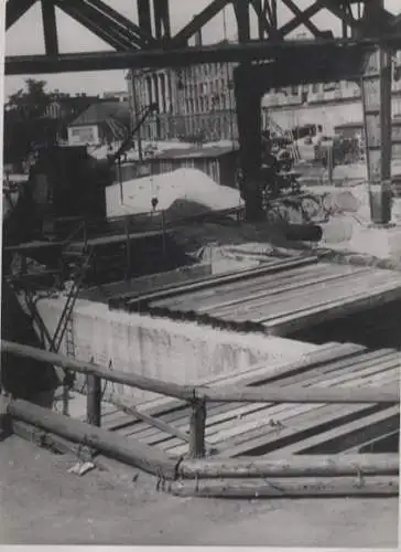 Original Foto Berlin Kreuzberg, Baustelle U-Bahnhof Hallesches Tor, Nord-Süd-Bahn, um 1946