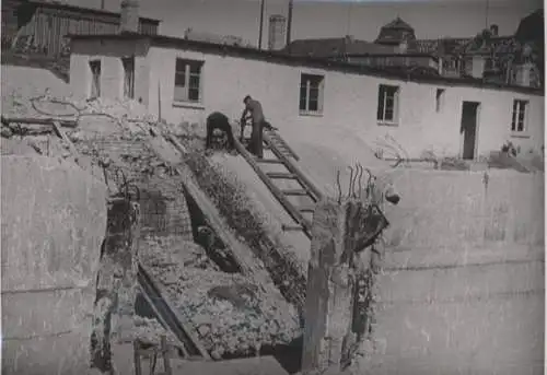 Original Foto Berlin Kreuzberg, Baustelle U-Bahnhof Hallesches Tor, Nord-Süd-Bahn, um 1946