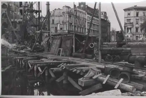Original Foto Berlin Kreuzberg, Baustelle U-Bahnhof Hallesches Tor, Nord-Süd-Bahn, um 1946