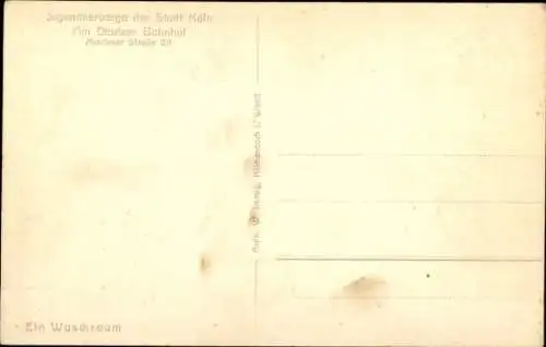 Ak Deutz Köln am Rhein, Waschraum der Jugendherberge