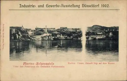 Ak Düsseldorf, Industrie- und Gewerbeausstellung 1902, Marineschauspiele