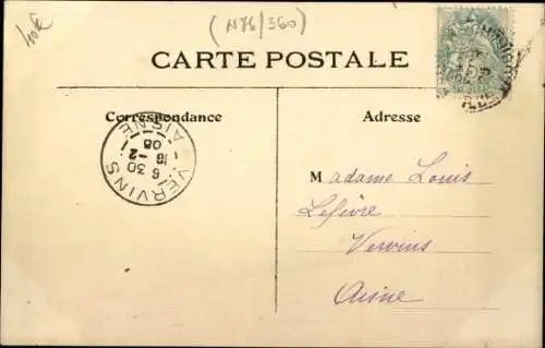 Ak Paris Vécu, Une Station d'Omnibus, Pferdebusse