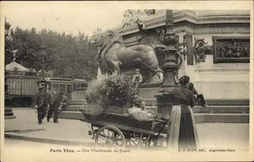 Ak Paris VIII, Paris Vécu, une Marchande des Fleurs