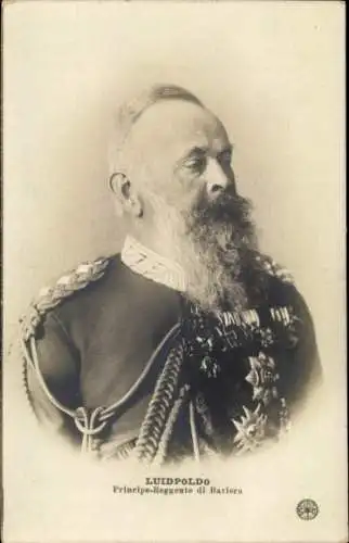 Ak Prinzregent Luitpold von Bayern, Portrait, Uniform, Orden