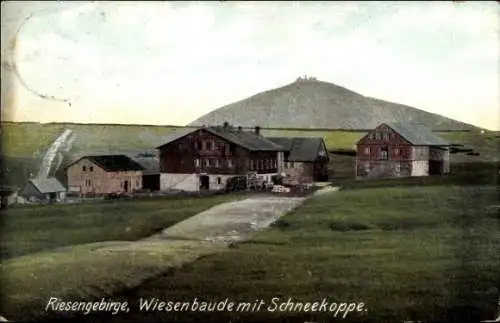 Ak Pec pod Sněžkou Petzer Riesengebirge Region Königsgrätz, Wiesenbaude, Luční bouda, Schneekoppe