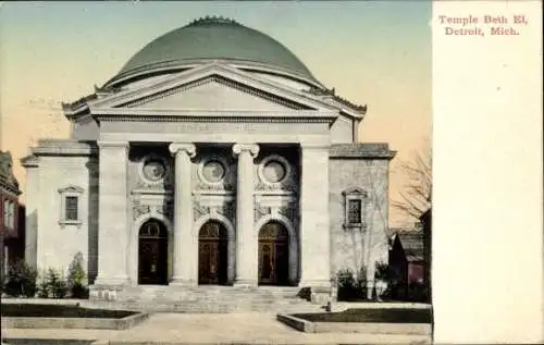 Judaika Ak Detroit Michigan USA, Tempel Beth El, Synagoge