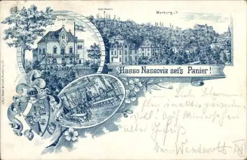 Studentika Ak Marburg, Hasso Nassovia, Corpshaus, Wappen, KSCV