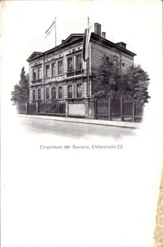 Studentika Ak Leipzig, Corpshaus Saxonia, Elsterstraße 23, KSCV