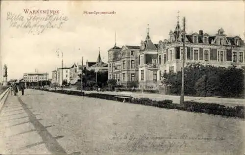 Ak Ostseebad Warnemünde Rostock, Strandpromenade