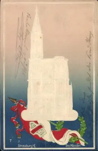Relief Ak Strasbourg Straßburg Elsass Bas Rhin, Münster