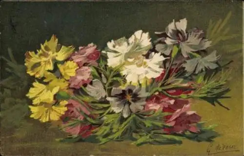 Künstler Ak Blumenstrauß, Blumen