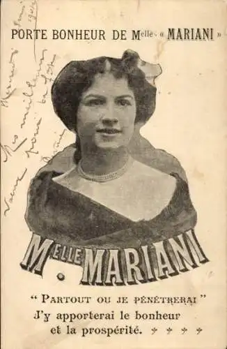 Ak Frau Glücksbringer, Melle Mariani
