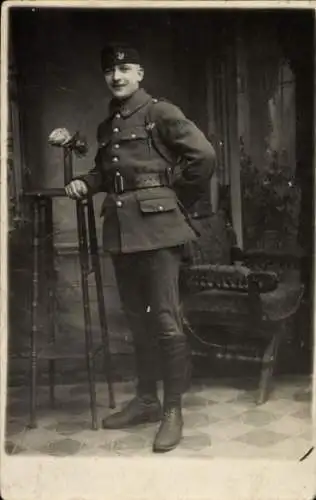 Foto Ak Französischer Soldat in Uniform, Porträt