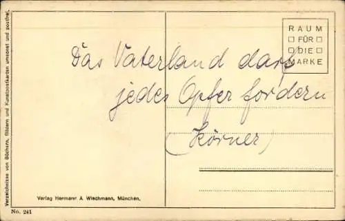 Ak Schriftsteller Theodor Körner, Porträt