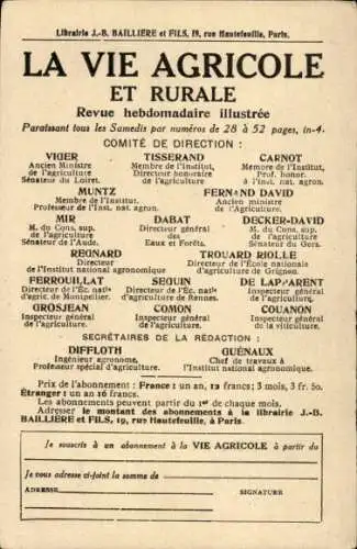 Ak La Vie agricole et rurale, Revue hebdomadaire illustrée