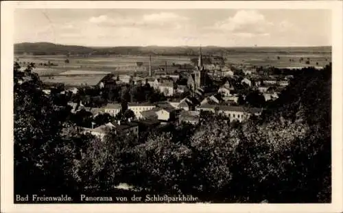 Ak Bad Freienwalde an der Oder,  Panorama von der Schlossparkhöhe