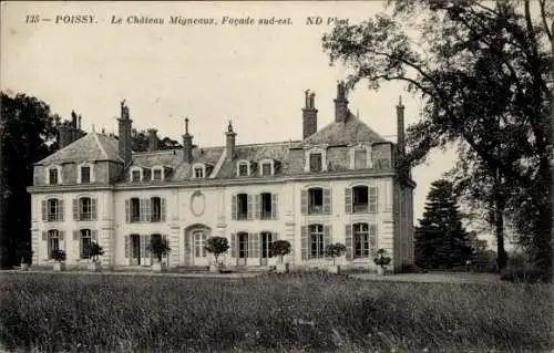 Ak Poissy Yvelines, Das Bild zeigt das Schloss Migneaux in Poissy von der Südostseite.